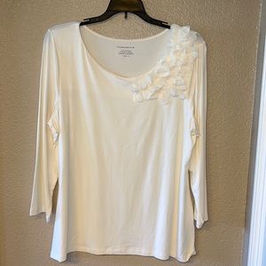 Charter Club Chiffon Flower Detail Top